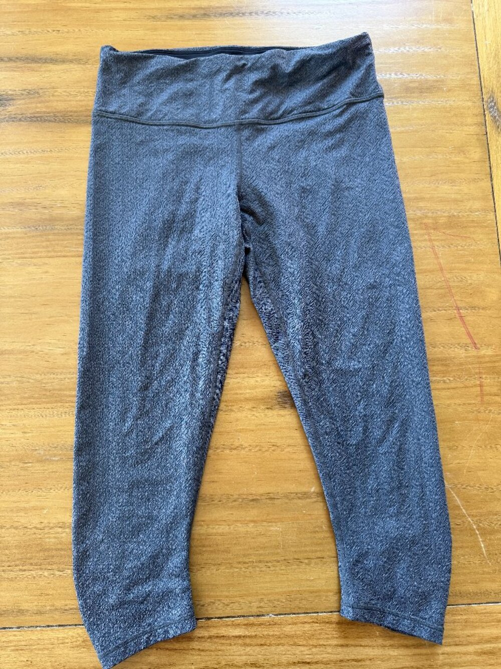 prAna Charcoal Patterned High-Rise Ankle Leggings Size M